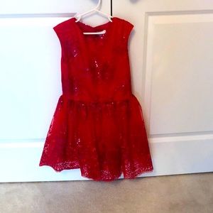 Girls red Halabaloo Embroidered beaded dress